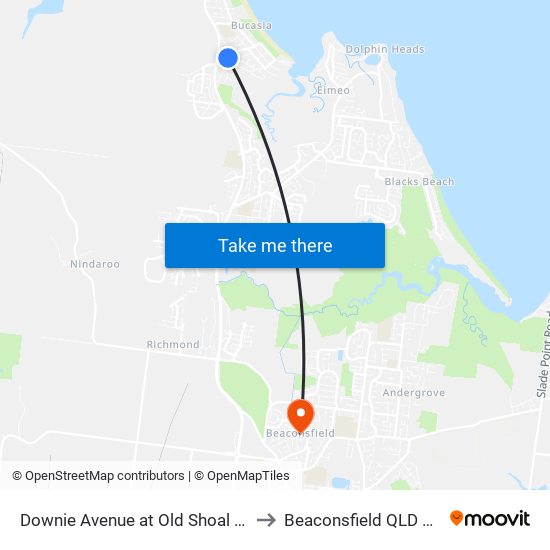 Downie Avenue at Old Shoal Point Road to Beaconsfield QLD Australia map