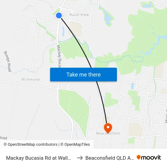 Mackay Bucasia Rd at Wallmans Road to Beaconsfield QLD Australia map