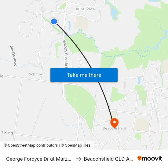 George Fordyce Dr at Marzan Street to Beaconsfield QLD Australia map