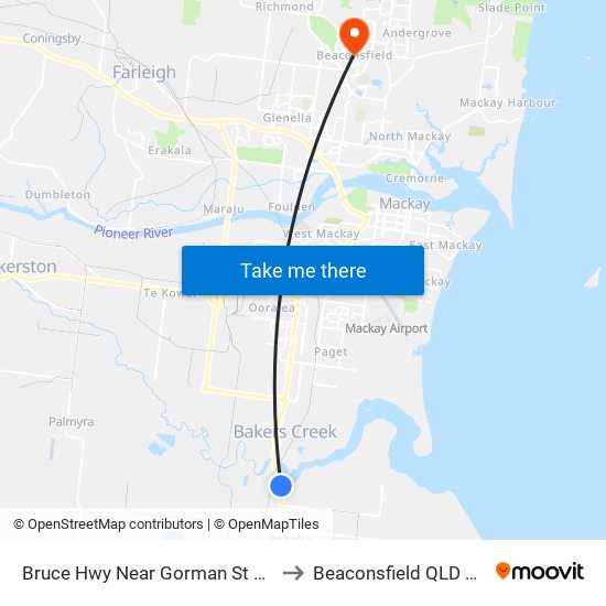 Bruce Hwy Near Gorman St Hail 'N' Ride to Beaconsfield QLD Australia map