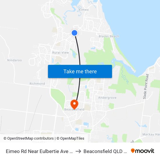 Eimeo Rd Near Eulbertie Ave Hail 'N' Ride to Beaconsfield QLD Australia map