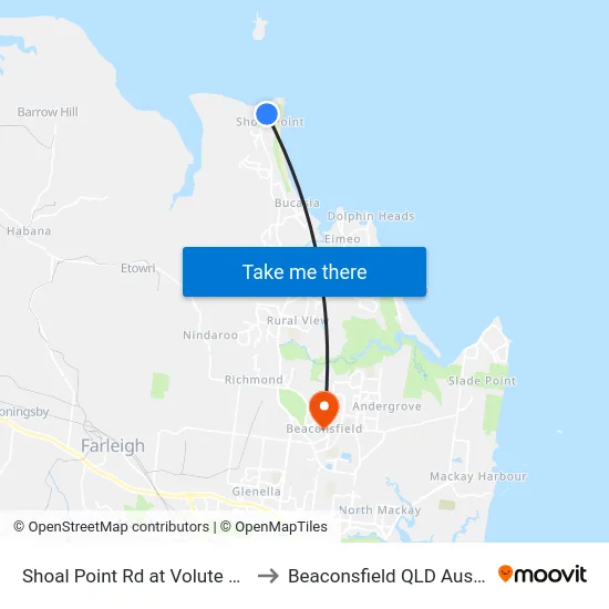 Shoal Point Rd at Volute Street to Beaconsfield QLD Australia map