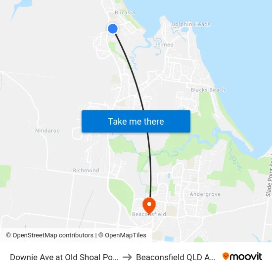 Downie Ave at Old Shoal Point Road to Beaconsfield QLD Australia map