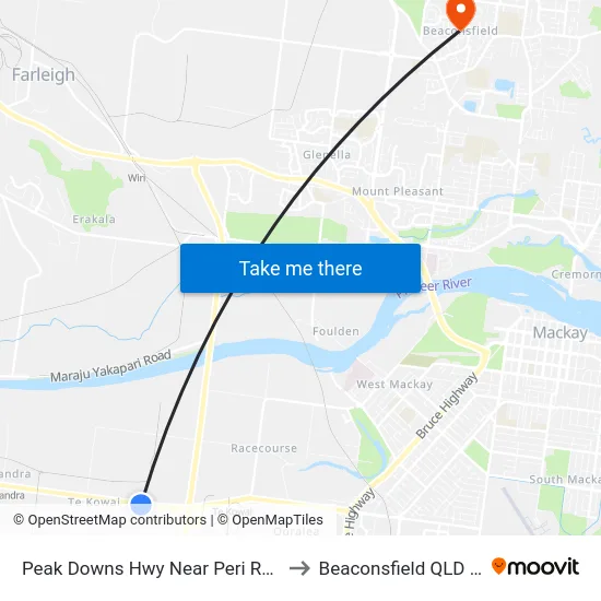 Peak Downs Hwy Near Peri Rd Hail 'N' Ride to Beaconsfield QLD Australia map