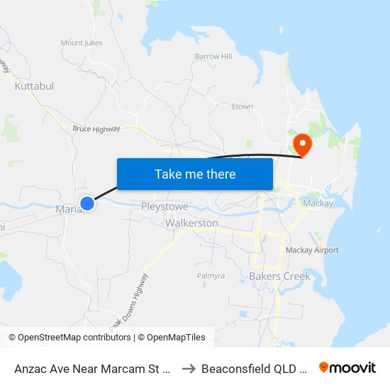 Anzac Ave Near Marcam St Hail 'N' Ride to Beaconsfield QLD Australia map