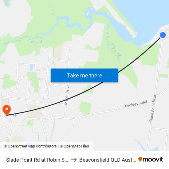 Slade Point Rd at Robin Street to Beaconsfield QLD Australia map