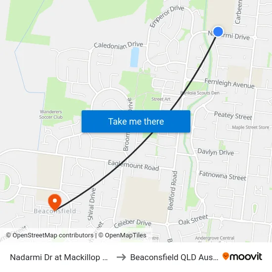 Nadarmi Dr at Mackillop School to Beaconsfield QLD Australia map