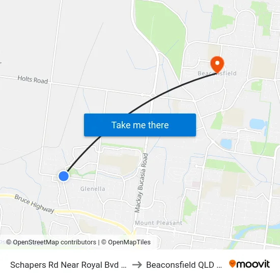 Schapers Rd Near Royal Bvd Hail 'N' Ride to Beaconsfield QLD Australia map