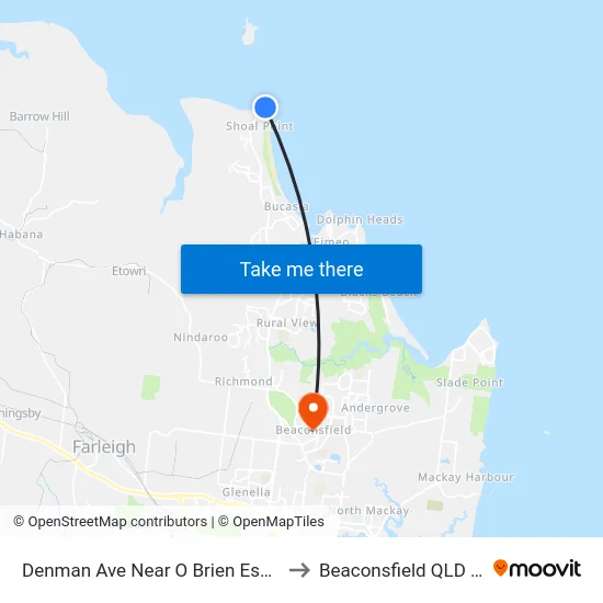Denman Ave Near O Brien Esp Hail 'N' Ride to Beaconsfield QLD Australia map