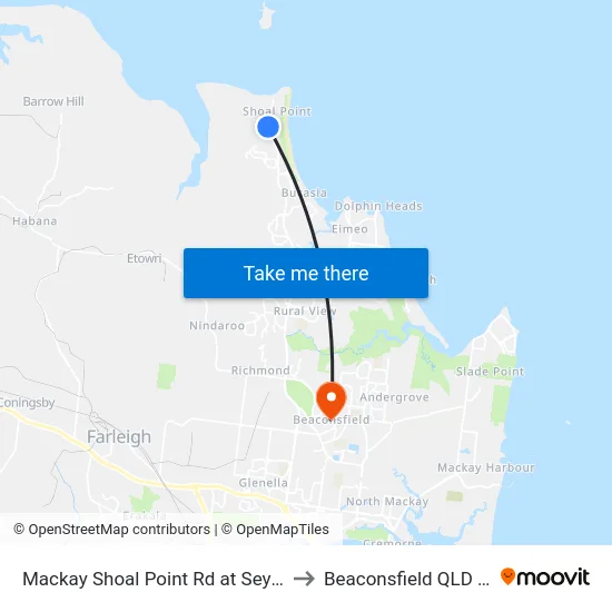 Mackay Shoal Point Rd at Seychelles Road to Beaconsfield QLD Australia map
