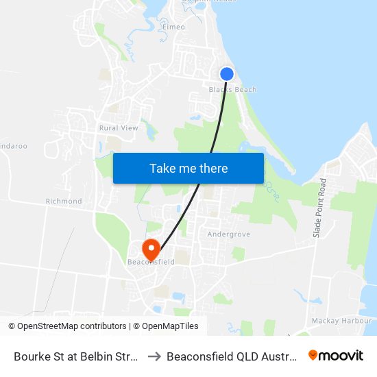 Bourke St at Belbin Street to Beaconsfield QLD Australia map