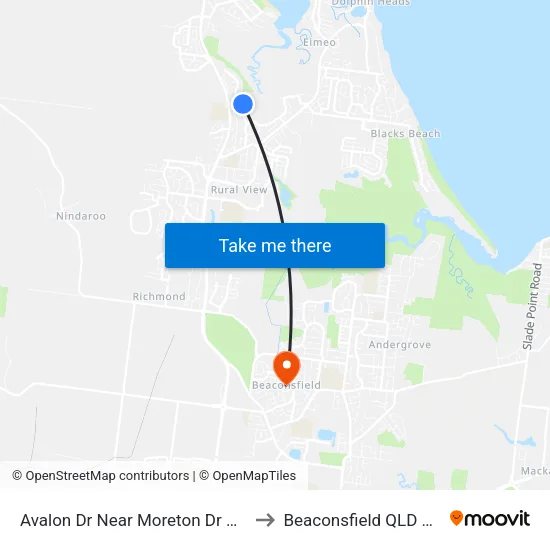 Avalon Dr Near Moreton Dr Hail 'N' Ride to Beaconsfield QLD Australia map
