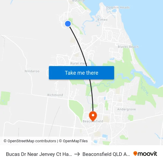 Bucas Dr Near Jenvey Ct Hail 'N' Ride to Beaconsfield QLD Australia map