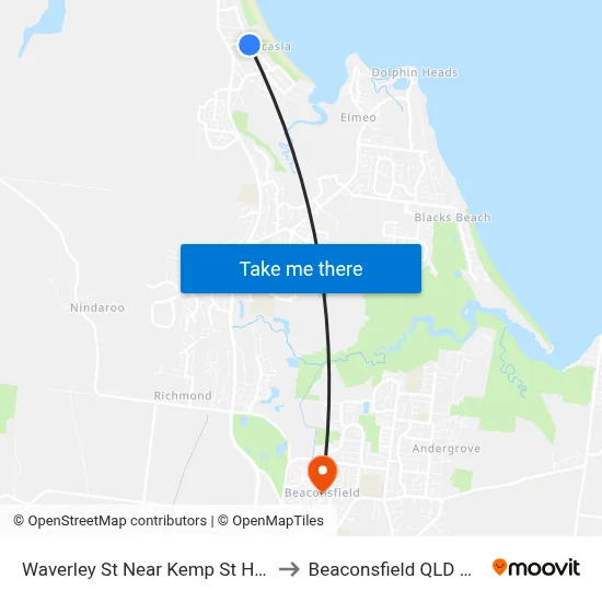 Waverley St Near Kemp St Hail 'N' Ride to Beaconsfield QLD Australia map
