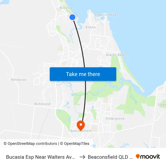 Bucasia Esp Near Walters Ave Hail 'N' Ride to Beaconsfield QLD Australia map