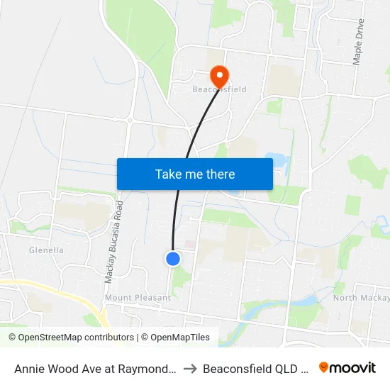 Annie Wood Ave at Raymond Croker Ave to Beaconsfield QLD Australia map
