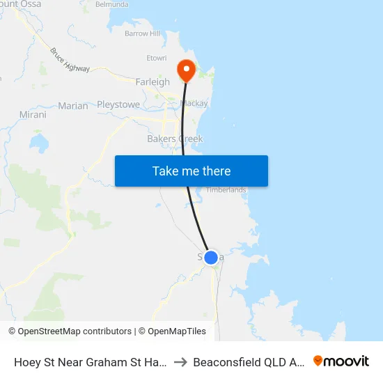 Hoey St Near Graham St Hail 'N' Ride to Beaconsfield QLD Australia map
