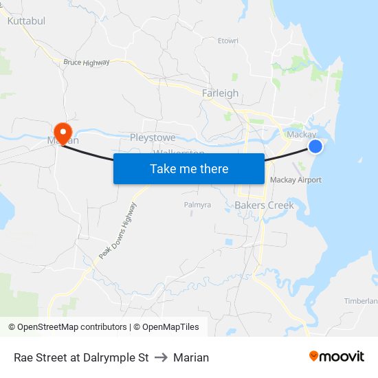 Rae Street at Dalrymple St to Marian map