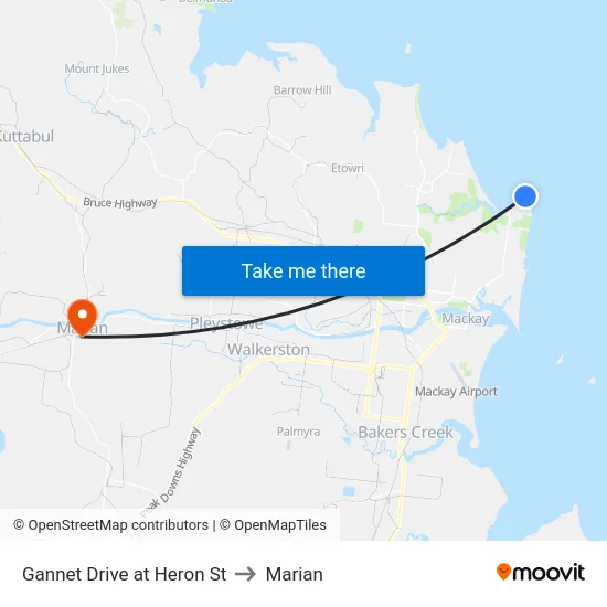 Gannet Drive at Heron St to Marian map