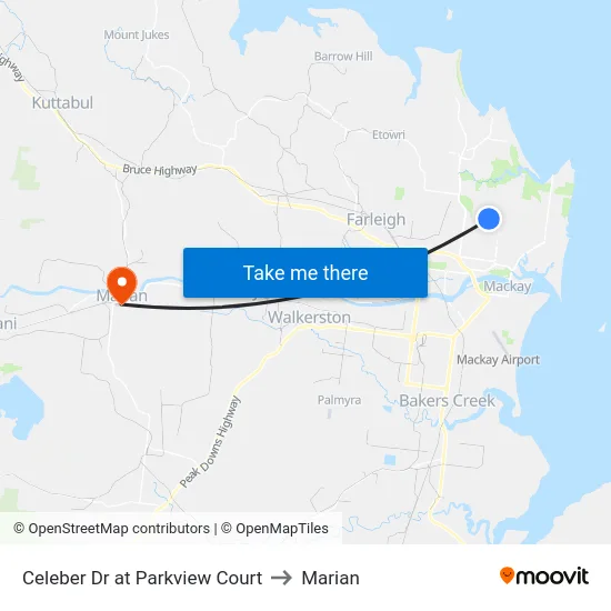 Celeber Dr at Parkview Court to Marian map