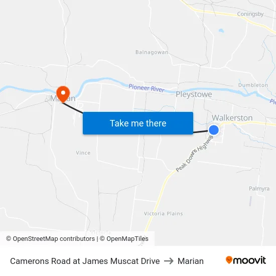 Camerons Road at James Muscat Drive to Marian map