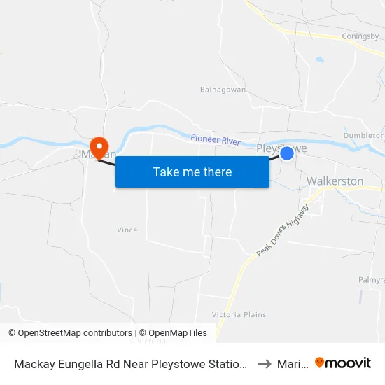 Mackay Eungella Rd Near Pleystowe Station Rd Hnr to Marian map