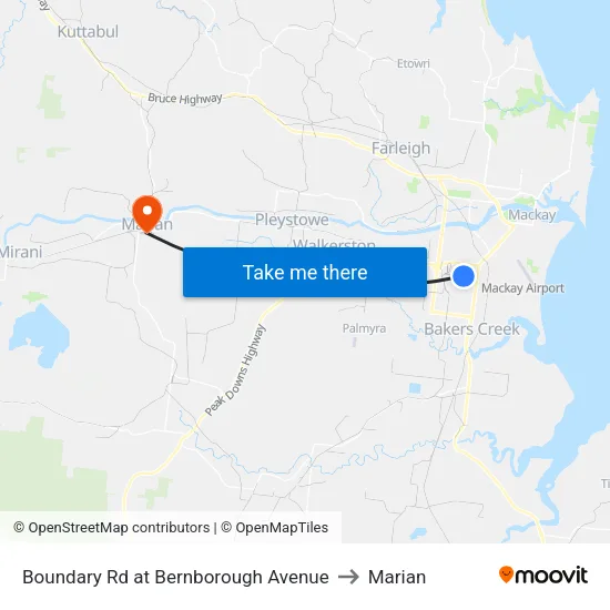 Boundary Rd at Bernborough Avenue to Marian map
