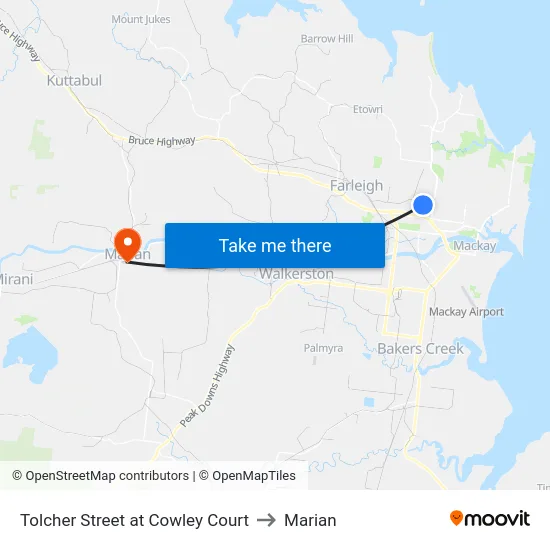 Tolcher Street at Cowley Court to Marian map
