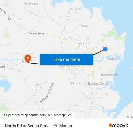 Norris Rd at Scriha Street to Marian map