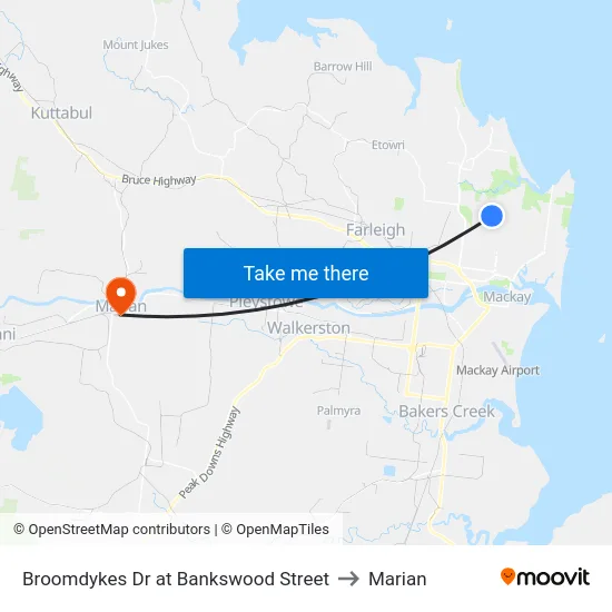 Broomdykes Dr at Bankswood Street to Marian map