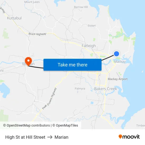 High St at Hill Street to Marian map