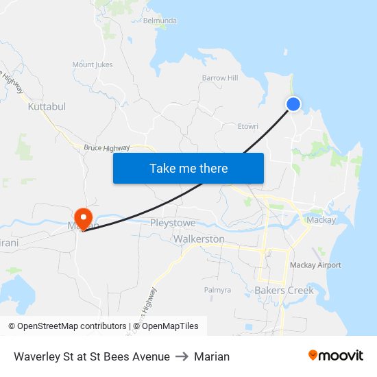 Waverley St at St Bees Avenue to Marian map