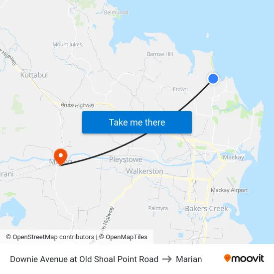 Downie Avenue at Old Shoal Point Road to Marian map
