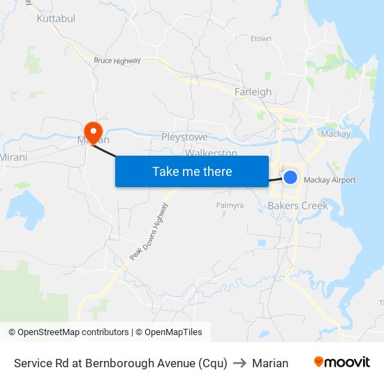 Service Rd at Bernborough Avenue (Cqu) to Marian map