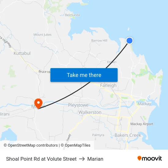 Shoal Point Rd at Volute Street to Marian map