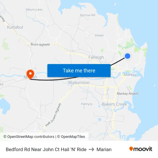 Bedford Rd Near John Ct Hail 'N' Ride to Marian map