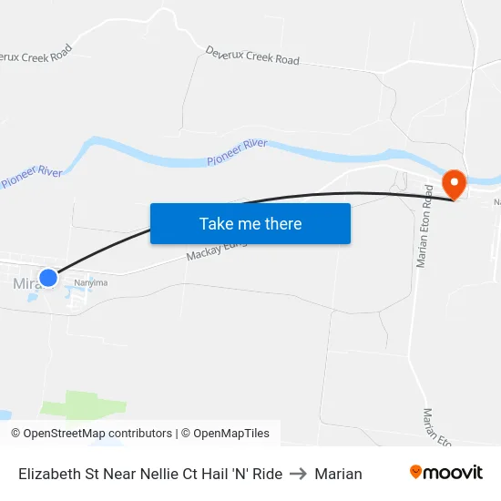 Elizabeth St Near Nellie Ct Hail 'N' Ride to Marian map