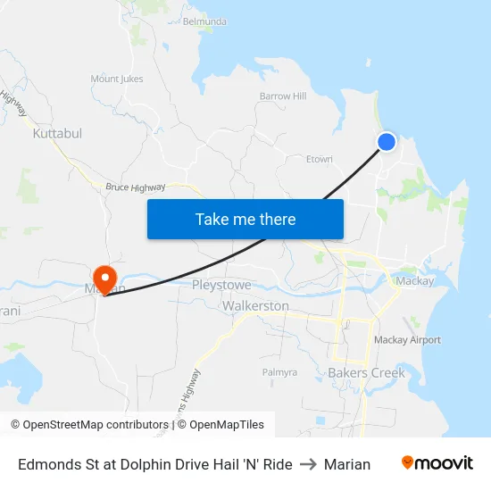 Edmonds St at Dolphin Drive Hail 'N' Ride to Marian map