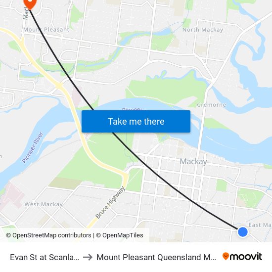 Evan St at Scanlan Street to Mount Pleasant Queensland Mackay Region map