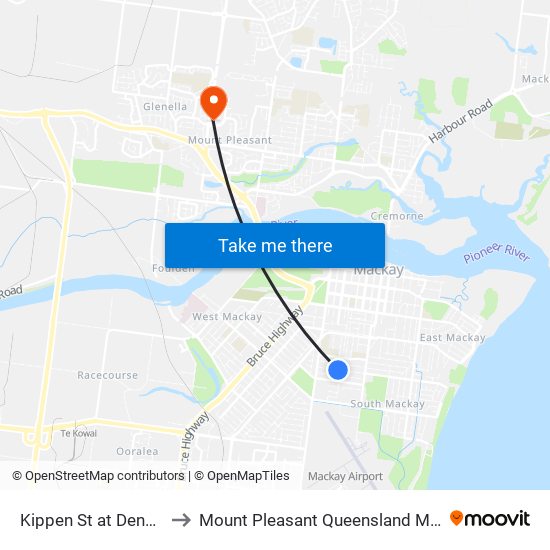 Kippen St at Dennis Street to Mount Pleasant Queensland Mackay Region map