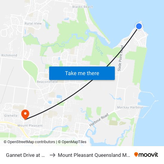 Gannet Drive at Heron St to Mount Pleasant Queensland Mackay Region map