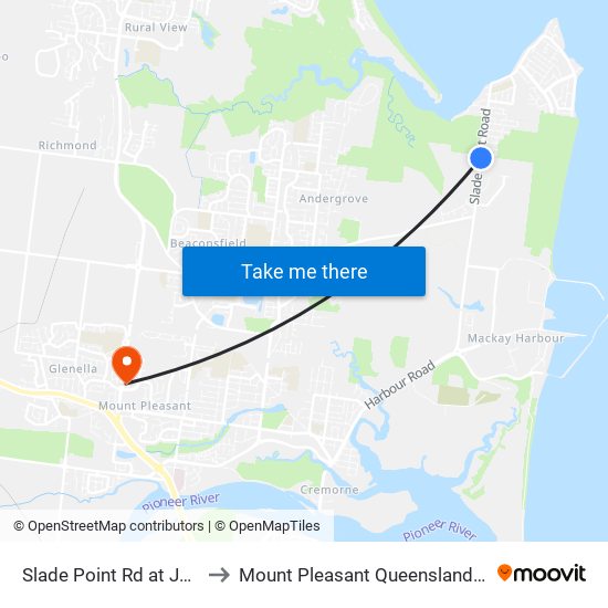 Slade Point Rd at Jansen Street to Mount Pleasant Queensland Mackay Region map