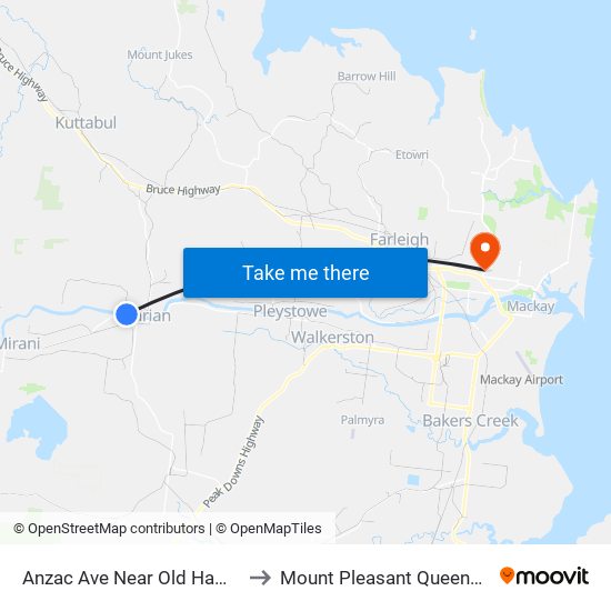 Anzac Ave Near Old Hampden Rd Hail 'N' Ride to Mount Pleasant Queensland Mackay Region map