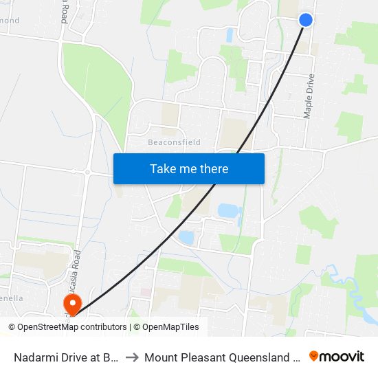 Nadarmi Drive at Banksia Ave to Mount Pleasant Queensland Mackay Region map