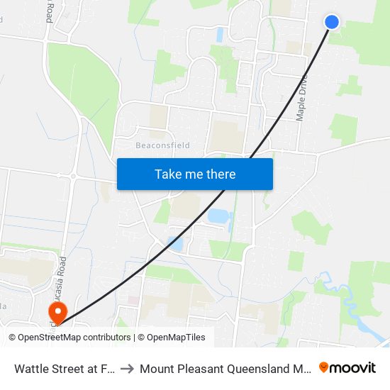 Wattle Street at Forest Ct to Mount Pleasant Queensland Mackay Region map