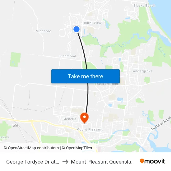 George Fordyce Dr at Marzan Street to Mount Pleasant Queensland Mackay Region map