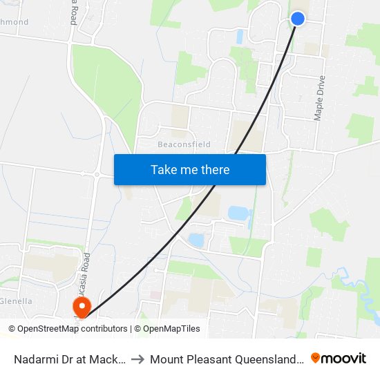 Nadarmi Dr at Mackillop School to Mount Pleasant Queensland Mackay Region map