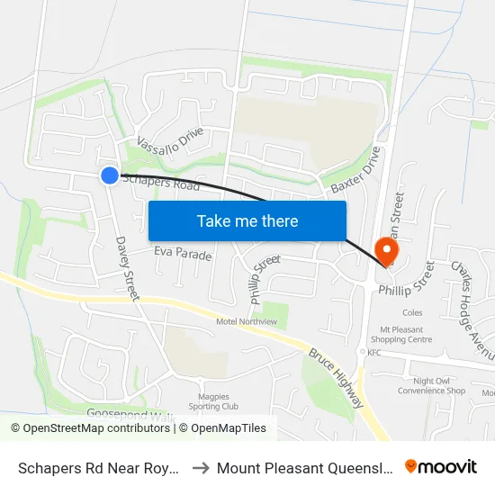 Schapers Rd Near Royal Bvd Hail 'N' Ride to Mount Pleasant Queensland Mackay Region map