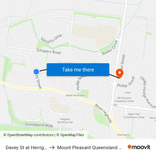 Davey St at Herrigan Street to Mount Pleasant Queensland Mackay Region map