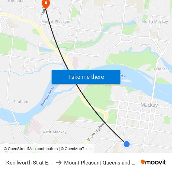 Kenilworth St at Evan Street to Mount Pleasant Queensland Mackay Region map